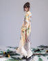 Cat Print Botanical Long Dress